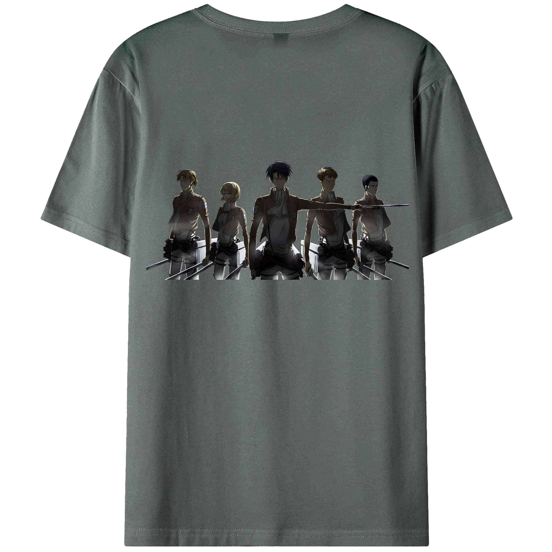 （画像用） 進撃の巨人 Attack on Titan 綿100％ メンズ半袖Tシャツ（バックプリント） 通気性